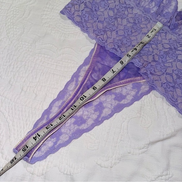 Vintage 90s Purple Lavender Lilac Teddy Intimates Sleepwear Sheer Lace Bodysuit - Picture 4 of 9